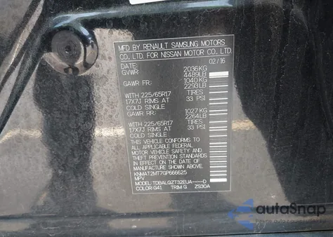 2016 Nissan Rogue Sv из США, поврежденный, VIN KNMAT2MT7GP666625